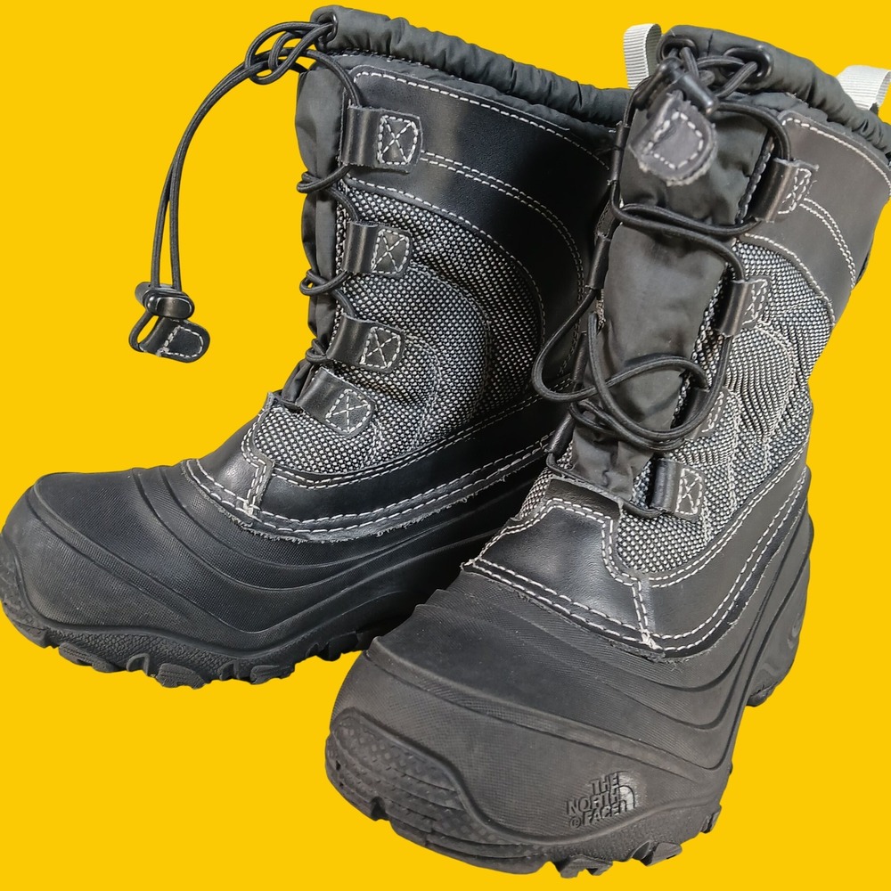 North Face Snow Boots Kids 1 Alpenglow IV Black Insulated Waterproof